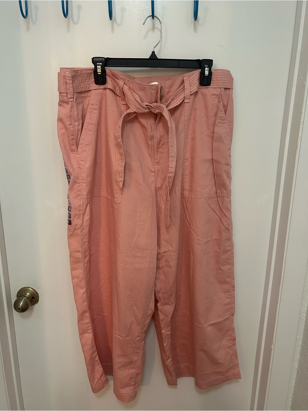 Seven7 Soft Pink High-Waist Paperbag Wide Leg Pants